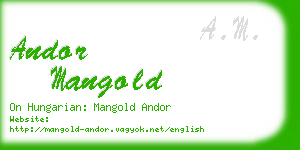 andor mangold business card